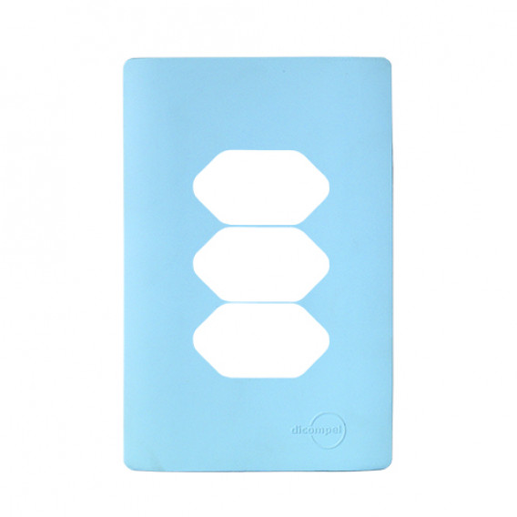 Placa p/ 2 Tomadas 4x2 - Novara Especiais Celeste